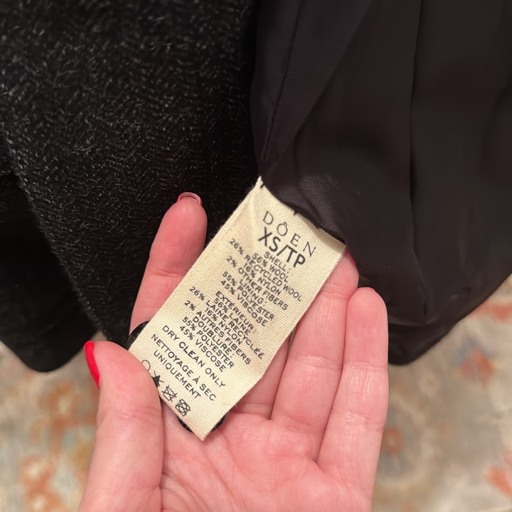NWT Doen Charcoal Herringbone Wool Pascual Jacket - Picture 5 of 6
